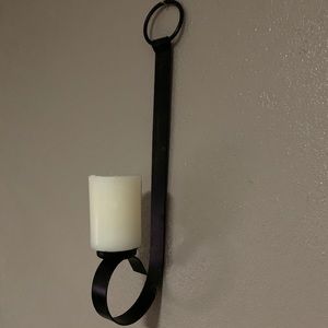 Two metal candle holders